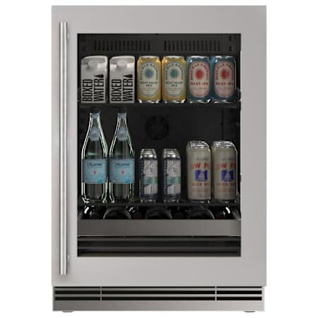 U-Line Home 24 Inch Wide 14 Bottle Capacity and 168 Can Capacity Energy Star Certified Wine and Beverage Cooler Stainless Frame