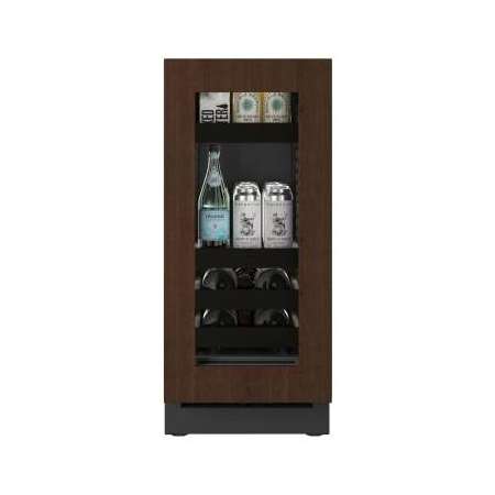 U-Line Seamless 15 Inch Wide 6 Bottle Capacity and 54 Can Capacity Energy Star Certified Panel Ready Wine and Beverage Cooler with BrightShield Technology Integrated Frame