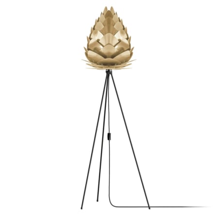 UMAGE Conia Single Light 63" Tall Novelty and Tripod Floor Lamp Brushed Brass with Black Base