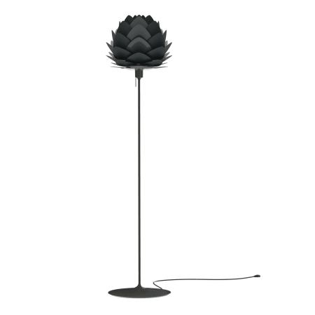 UMAGE Aluvia Single Light 66-11/16" High Floor Lamp with an Aluminum Shade Black / Black