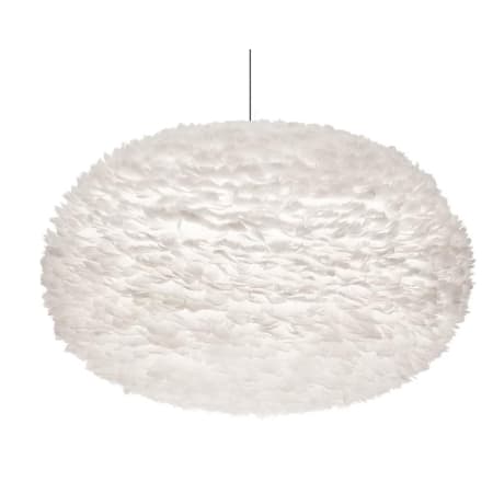 UMAGE Eos 43" Feather Pendant in White White with Black Canopy