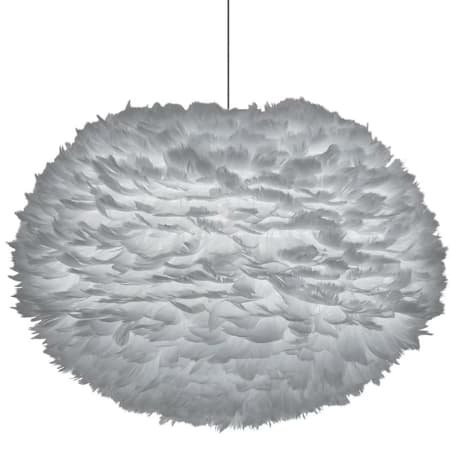UMAGE Eos 26" Feather Pendant in Light Grey Light Grey with Black Swag