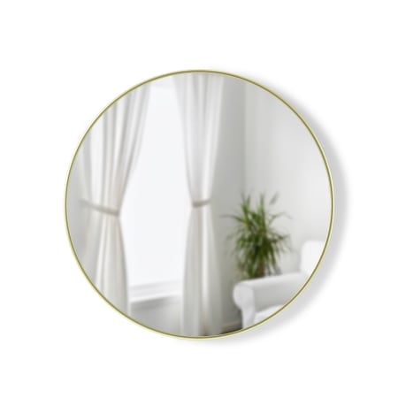 Umbra HUBBA 24" W x 1" H Circular Framed Bathroom Mirror Brass