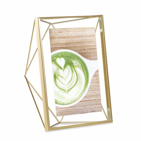 Umbra Prisma 9 Inch x 7 Inch Steel Free Standing Picture Frame Matte Brass