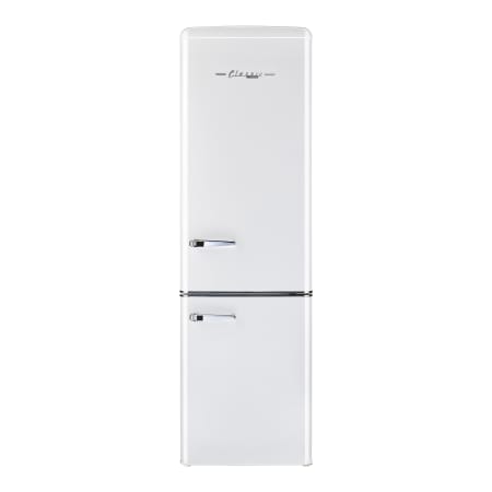 Unique Appliances Classic Retro 22 Inch Wide 8.7 Cu. Ft. Energy Star Certified Bottom Freezer Refrigerator with Wine Rack Marshmallow White