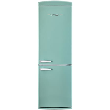 Unique Appliances Classic Retro 24 Inch Wide 11.7 Cu. Ft. Energy Star Certified Bottom Freezer Refrigerator Ocean Mist Turquoise
