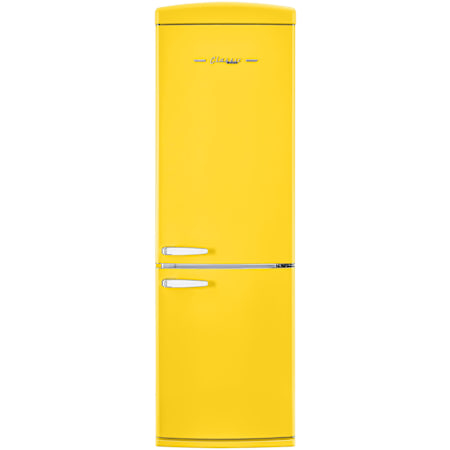 Unique Appliances Classic Retro 24 Inch Wide 11.7 Cu. Ft. Energy Star Certified Bottom Freezer Refrigerator Canary Yellow