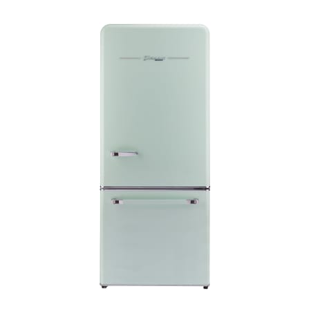 Unique Appliances Classic Retro 30 Inch Wide 17.7 Cu. Ft. Energy Star Certified Bottom Freezer Refrigerator with Wine Rack Summer Mint Green