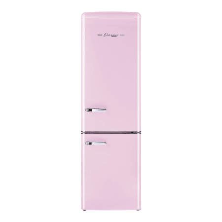 Unique Appliances Classic Retro 22 Inch Wide 8.7 Cu. Ft. Energy Star Certified Bottom Freezer Refrigerator with Wine Rack Bubblegum Pink