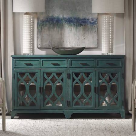 Uttermost Oksana 64" Wide Lagoon Green Contemporary Credenza Antique Green