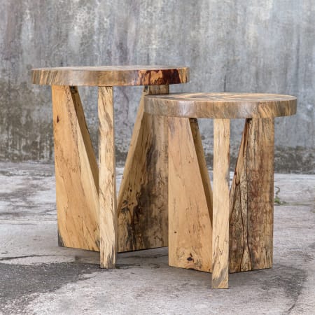 Uttermost Nadette 2 Piece Wood Nesting Table Set Natural Tamarind
