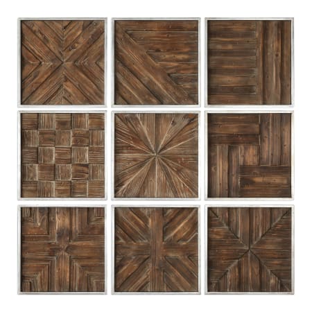Uttermost Bryndle Nine Piece Wall Sculpture Set by Grace Feyock Rustic Wood / Silver