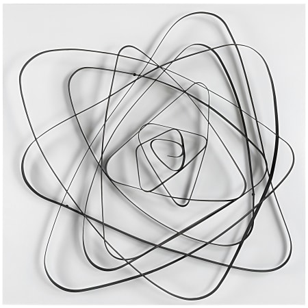 Uttermost Nucleus 46" Square Urban Modern Metal Wall Art Decor Matte Black / White