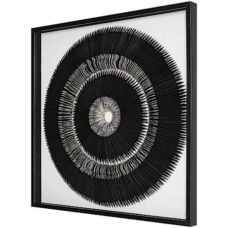 Uttermost Sandara 39-3/8" x 39-3/8" Framed Decorative Panel Black / Gold