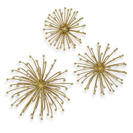 Uttermost Aga 8" Tall Metal Abstract Sculpture - Set of 3 Gold