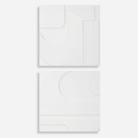 Uttermost Contours 24" x 24" Wall Abstract Decorative Panels - Set of 2 White
