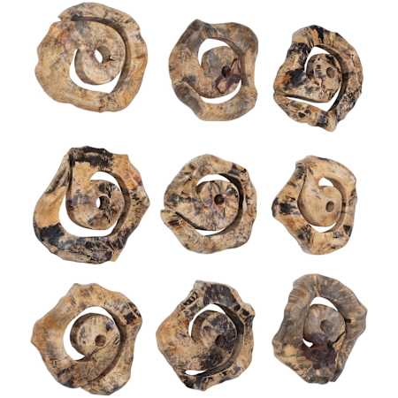 Uttermost Corkscrew 14" Tall Wood Abstract Sculpture - Set of 9 Brown