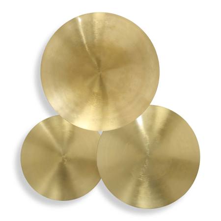Uttermost Cymbalic 4" Tall Iron Patterns and Designs Wall Art Set of 3 Plated Brass