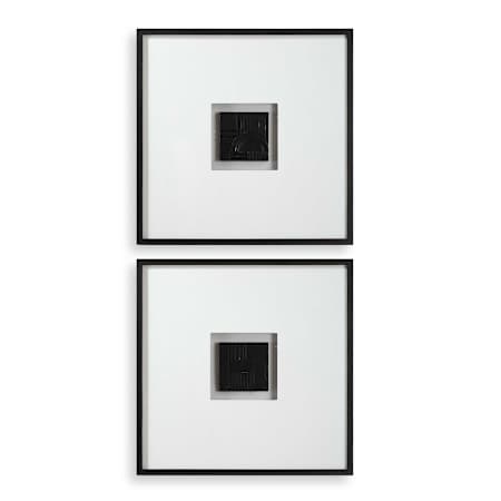 Uttermost Origins Shadow 25-1/2" x 25-1/2" Patterns and Designs Shadow Box Set of 2 Dark Bronze / Satin Black