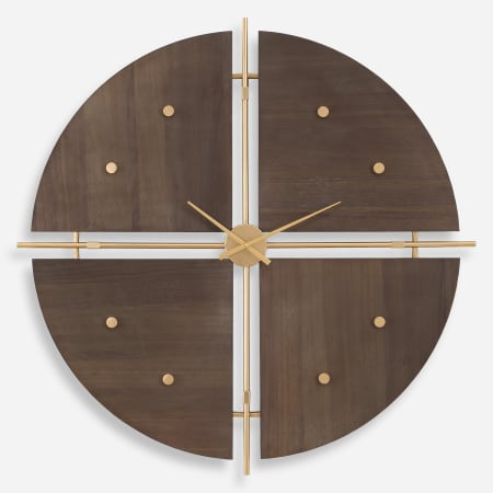 Uttermost 38" Walnut Elegance Veneer Analog Wall Mounted Clock Brown
