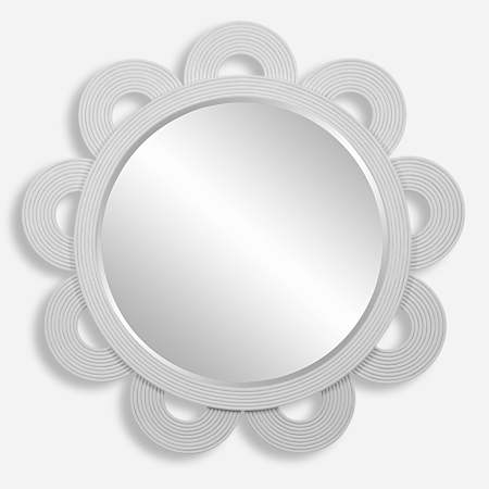 Uttermost Clematis 46" Diameter Circular Beveled Accent Mirror White