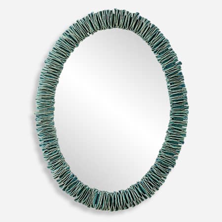 Uttermost Bonaire 26-1/2"W x 34-1/2"H Oval Flat Accent Mirror Blue