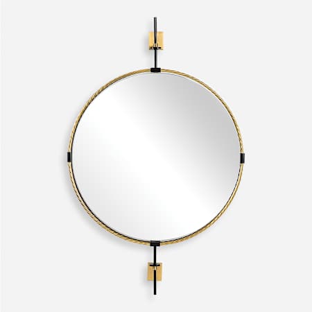 Uttermost Guardrail 31"W x 47-3/4"H Circular Beveled Accent Mirror Brass
