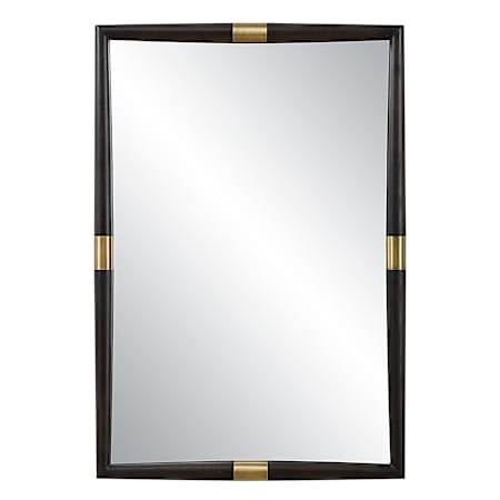 Uttermost Larkin 29-3/4"W x 43-1/2"H Rectangular Beveled Accent Mirror Black