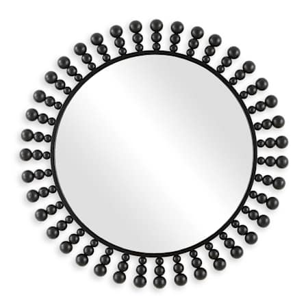 Uttermost Aziel 44" Sunburst Flat Metal Framed Accent Mirror Satin Black