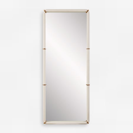 Uttermost Cyprus 30-1/2"W x 72"H Rectangular Flat Framed Full Length Mirror White