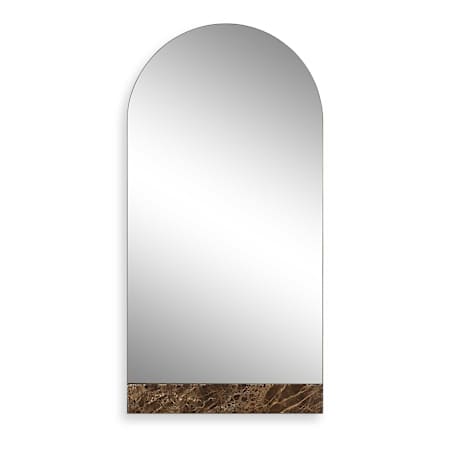 Uttermost Hanover 39-3/8"W x 78-3/4"H Arched Flat Iron and Marble Framed Accent Mirror Dark Bronze