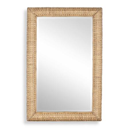 Uttermost Twisted Seagrass 38"W x 58"H Rectangular Beveled Other Organic Materials Framed Accent Mirror Natural Seagrass