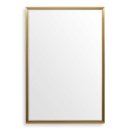 Uttermost Heisler 25-1/2"W x 37-1/2"H Rectangular Flat Stainless Steel Framed Accent Mirror Brushed Brass