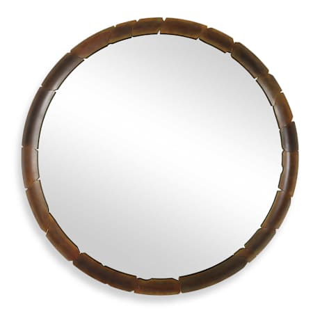 Uttermost Auger 44-3/4" Diameter Circular Flat Metal Framed Accent Mirror Aged Rust Bronze