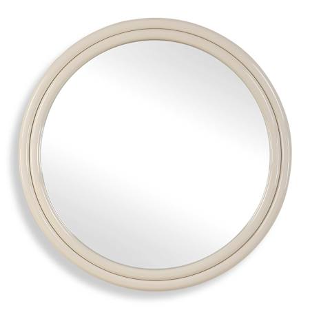 Uttermost Florian 38-1/2" Diameter Circular Flat Iron Framed Accent Mirror Gloss Warm White