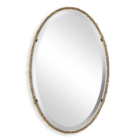Uttermost Twisted Branch 22"W x 34"H Oval Beveled Iron Framed Accent Mirror Antique Gold