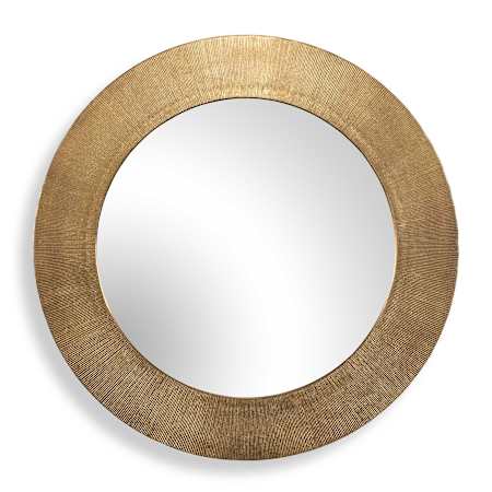 Uttermost Tano 41" Diameter Circular Flat Aluminum Framed Accent Mirror Antique Brass
