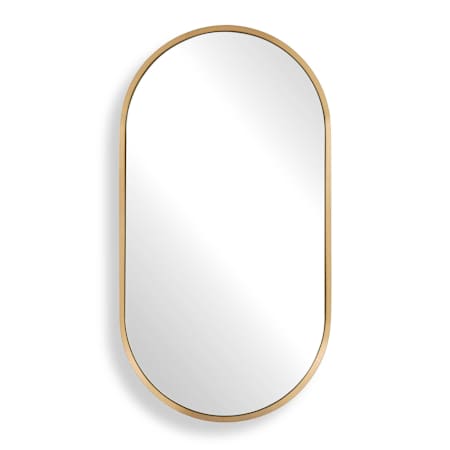 Uttermost Torrado 25-5/8"W x 47-3/4"H Oval Flat Framed Accent Mirror Brass