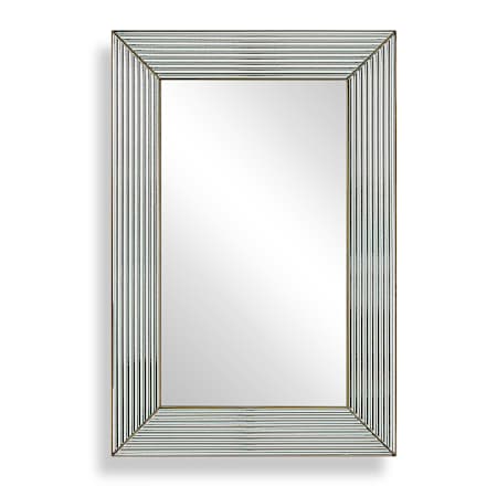 Uttermost Illuminate 24-1/8"W x 36-1/8"H Rectangular Flat Framed Accent Mirror Brass