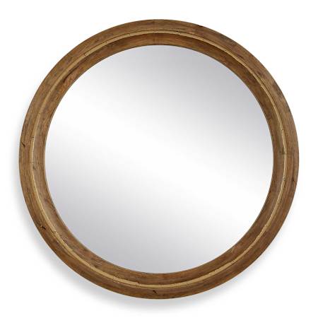 Uttermost Frontier 44-1/2" Diameter Circular Flat Accent Mirror Woodtone