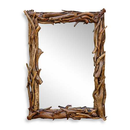 Uttermost Rooted 32-1/2"W x 44"H Rectangular Flat Framed Accent Mirror Woodtone