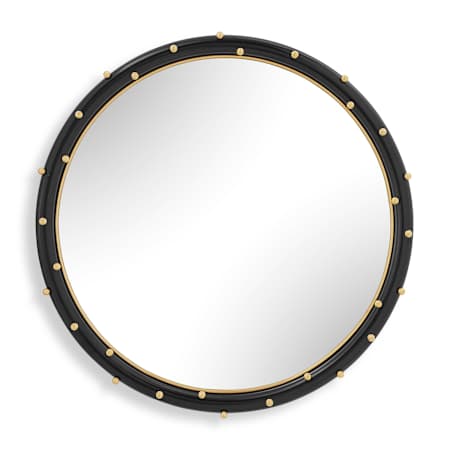 Uttermost Helia 41" Diameter Circular Flat Framed Accent Mirror Gold / Black