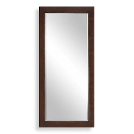 Uttermost Durant 33-1/2"W x 73-1/4"H Rectangular Beveled Framed Full Length Mirror Brown / Woodtone