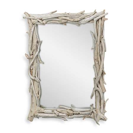 Uttermost Rooted 32-1/2"W x 44"H Rectangular Flat Framed Accent Mirror Woodtone