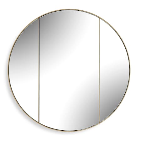 Uttermost Amram 40" Diameter Circular Flat Framed Accent Mirror Brass
