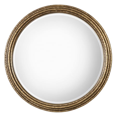 Uttermost Spera 42-1/8" Diameter Circular Framed Bathroom Mirror Antiqued Gold