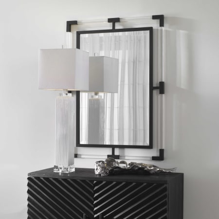Uttermost Balkan 28" W x 38" H Rectangular Framed Bathroom Mirror Matte Black / Acrylic