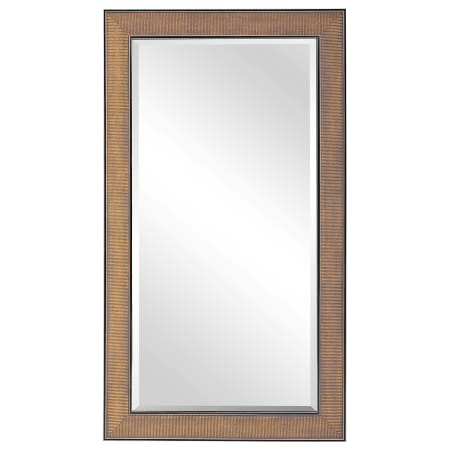 Uttermost Valles 25-5/8" W x 45-5/8" H Rectangular Framed Bathroom Mirror Antique Gold / Rust