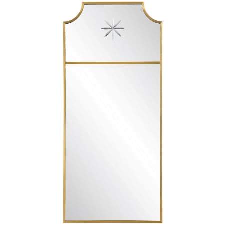 Uttermost Caddington 18" W x 40" H Arched Stainless Steel Framed Bathroom Mirror Satin Brushed Brass