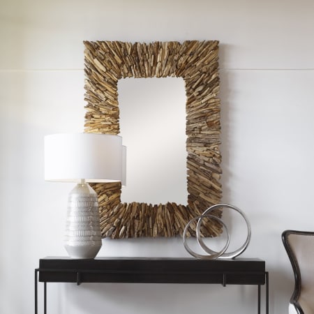 Uttermost Teak Branch 35" W x 51" H Rectangular Framed Bathroom Mirror Teak Branches